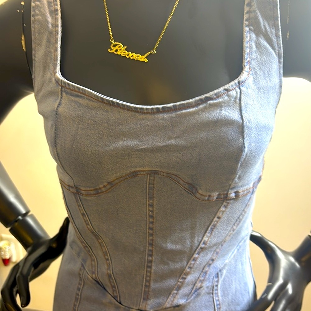 Penelope Denim Sleeveless Bodycon Dress